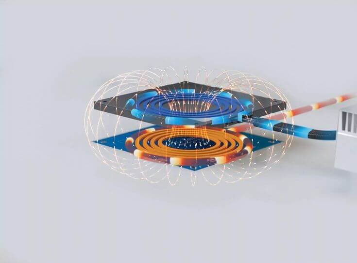 Wireless charging system components for industrial robots